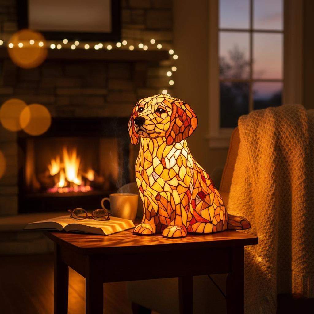 Golden Retriever Figurine in Spiritual Style