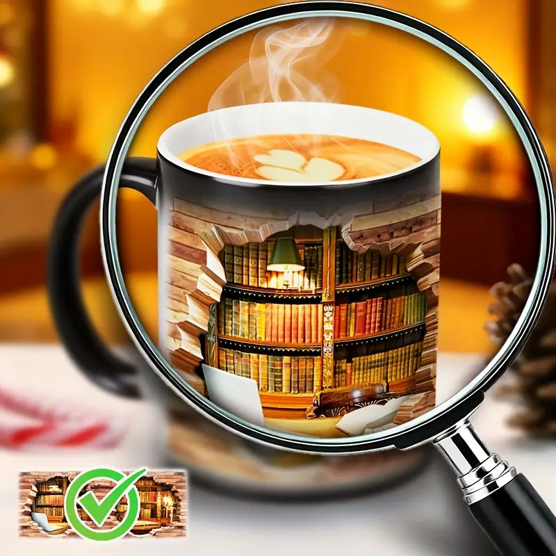 Charming Ceramic Mug with Thermal Effect for Book Lovers