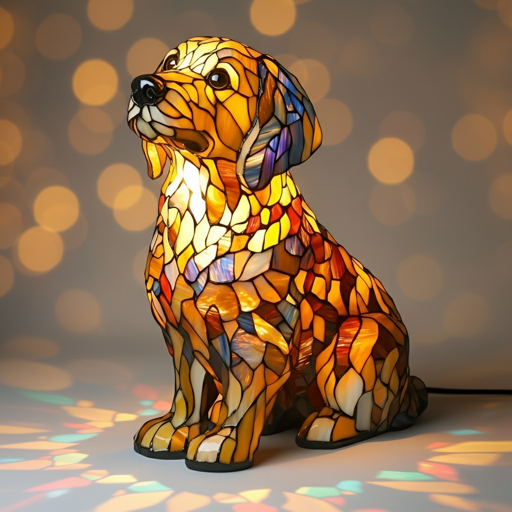 Lily, a spiritual golden retriever sculpture