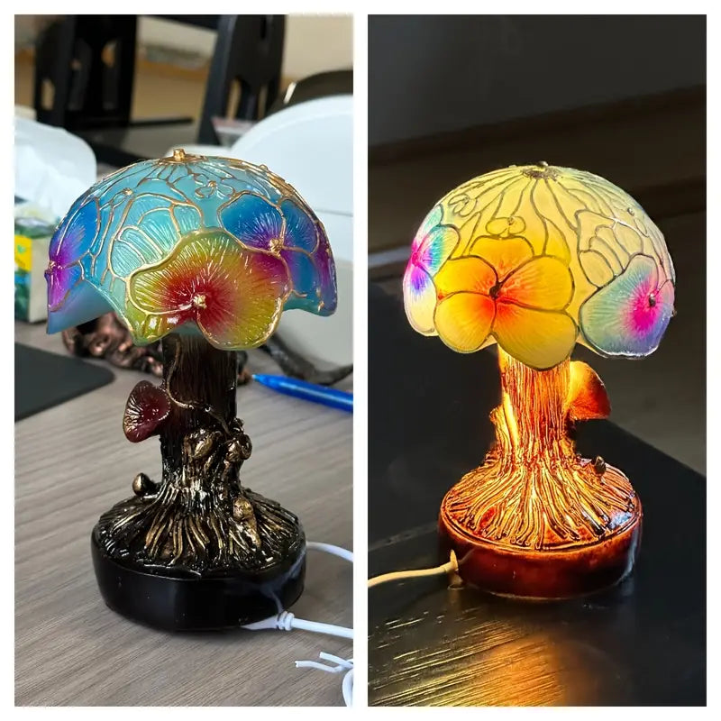 Boho Chic Mushroom Floral Lamp